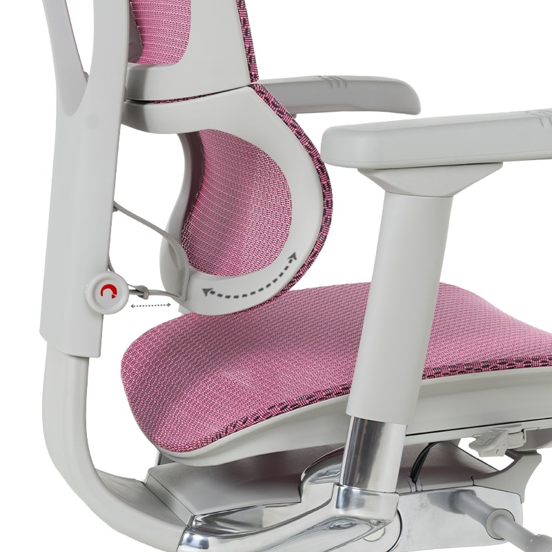 Ергономичен стол IOO Elite 2 сива рамка-розов